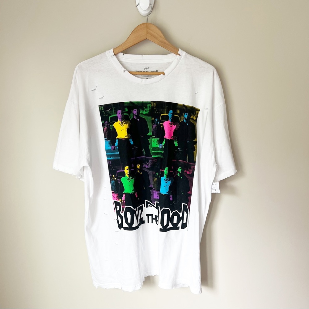 Philcos Boyz N The Hood Distressed Pop Art Graphic White T-Shirt Unisex 3X NWT